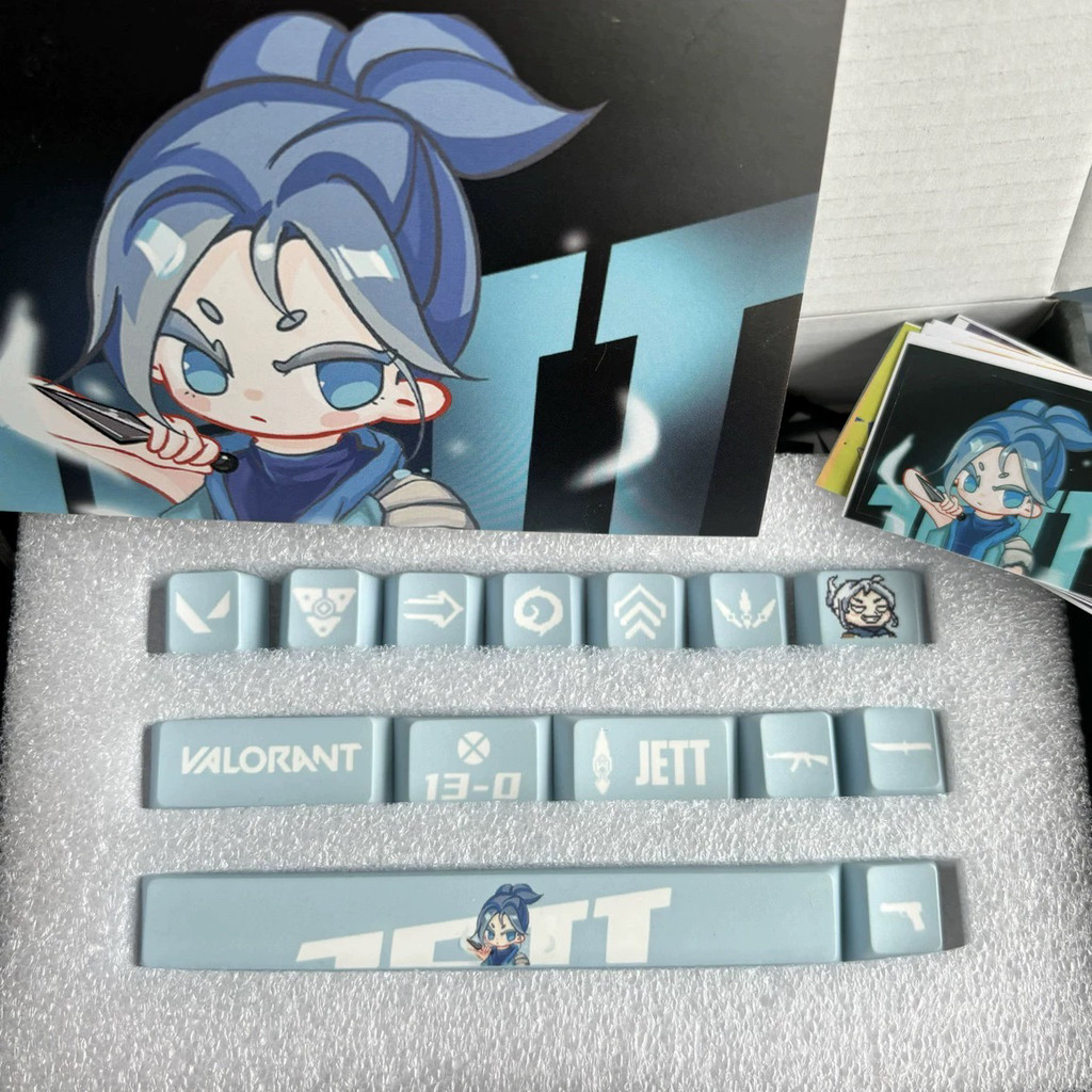 Valorant Jett Keycap Cherry/OEMโปรไฟล์ห้าด้านระเหิดน่ารักการ์ตูน Creative MX Switch Wooting Mechanic