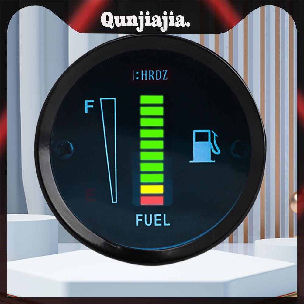 12v เกจวัดระดับน้ํามันเชื้อเพลิง 10 LED 2 นิ้วเครื่องวัดแก๊สรถยนต์สําหรับรถยนต์รถจักรยานยนต์ SUV ATV