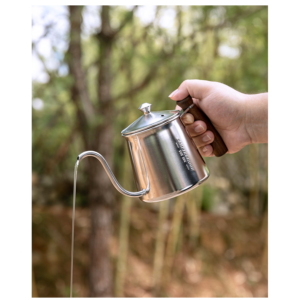 หม้อกาแฟ SW-3 CAMPINGMOON 304สแตนเลสงานฝีมือชิ้นเดียวปากยาวหม้อปากละเอียดกาต้มน้ำกลางแจ้งหม้อกาแฟอุปกรณ์ปิกนิกอุปกรณ์ตั้งแคมป์