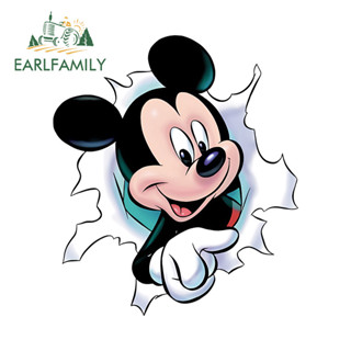EARLFAMILY 13 ซม.Mickey การ์ตูนรถสติกเกอร์น่ารักรถจักรยานยนต…