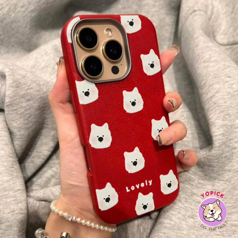 น่ารักสุนัขสีขาว avatar สําหรับ iPhone 16 16Pro 16Plus 16Pro Max 11 12 13Pro Max 14Plus 15Pro เคสโทรศัพท์ XR XS Max 7 8Plus SE2020 การ์ตูนฝาครอบโทรศัพท์หนังนุ่มสาวผู้ชาย Weman SP