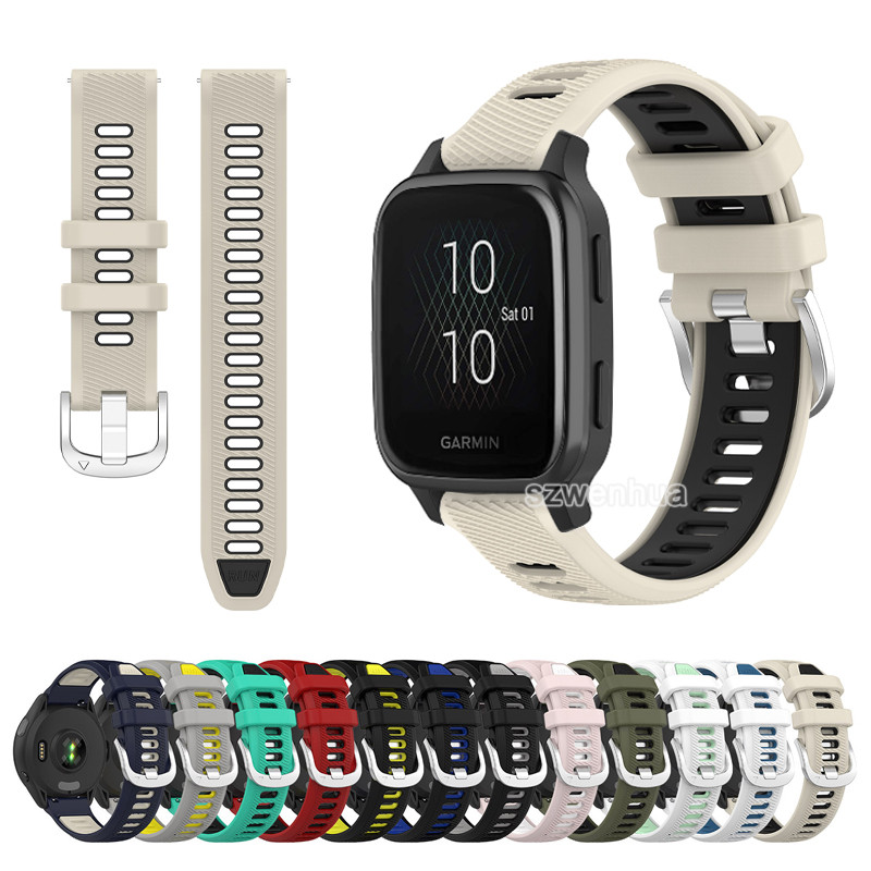 สายรัดซิลิโคนอ่อนสําหรับผู้เบิกทาง Garmin 265 265s 255 158 165 Music Venu 4 3 Sq 2 Vivoactive 6 5