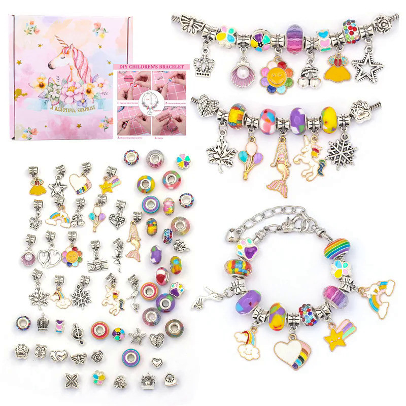 DIY Handmade Toy Girl 6-13 Years Old Bracelet Handmade Beaded Diy Material Wear Bead Necklace Girl C