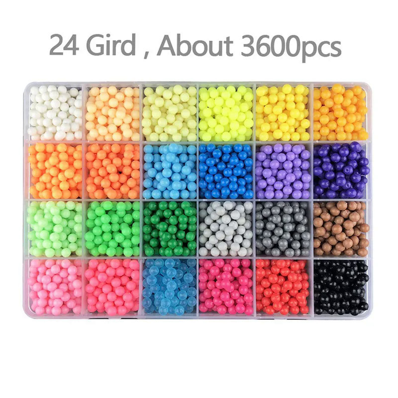 Refill Hama Beads Puzzle Magic beads DIY Water Spray Beads tool Pegboard Ball Games 3D Handmade Toys