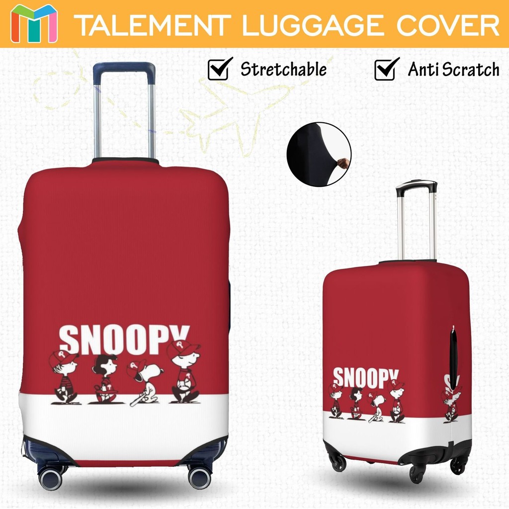 Snoopy ผ้าคลุมกระเป๋าเดินทาง ผ้าสแปนเด็กซ์ แบบยืดหยุ่น ยืดหยุ่น Luggage Cover 18 20 22 24 26 28 30 32 นิ้ว DZ62
