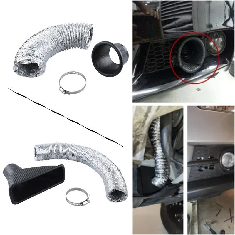 Air Intake Vent รถกันชนหน้า Grille Inlet ท่อชุดระบบฉีดช่องทาง Turbine Universal รูปแบบคาร์บอนไฟเบอร์