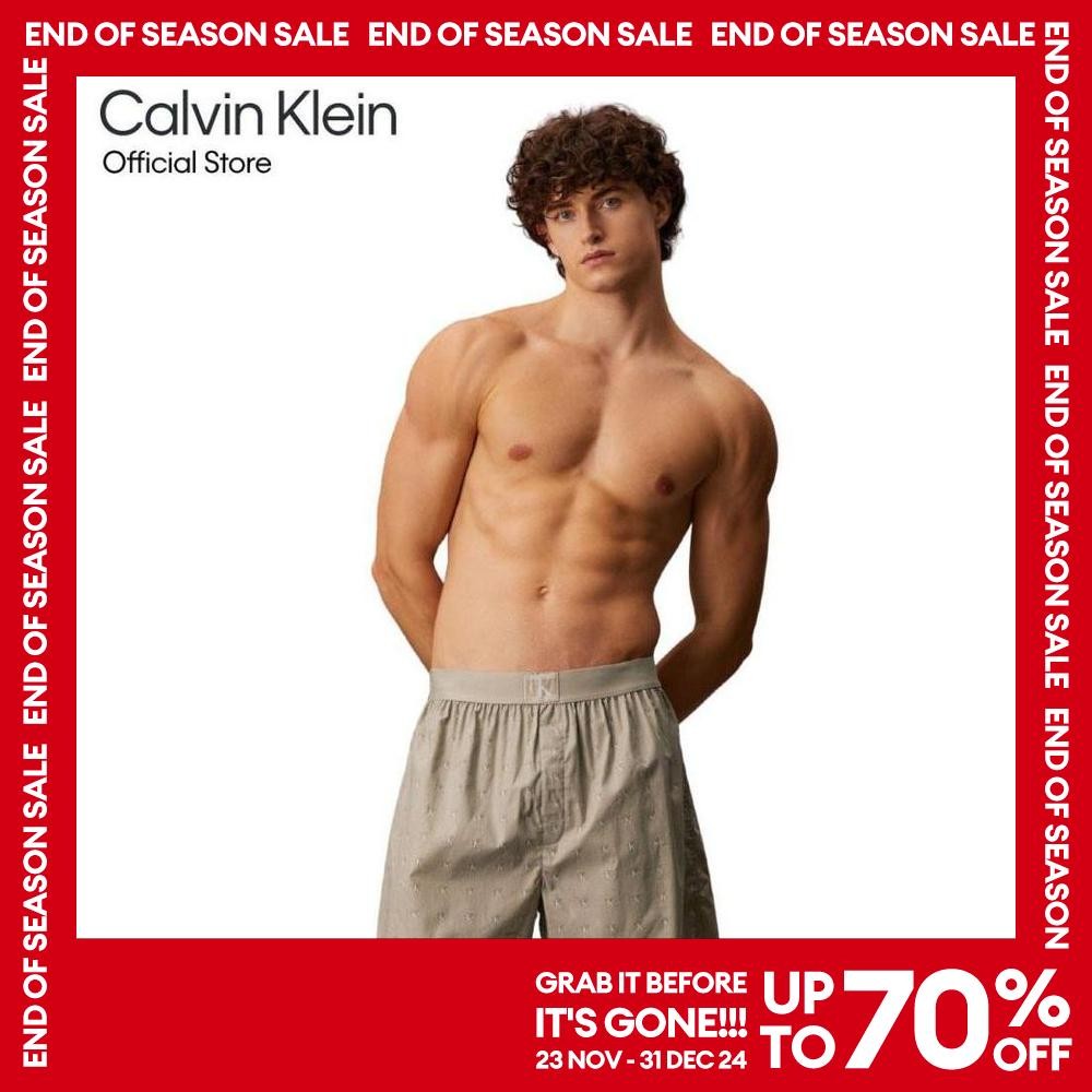 CALVIN KLEIN กางเกงบ๊อกเซอร์ผู้ชาย CK 1996 Cotton Boxer รุ่น NM2654 PDA - สีกากี