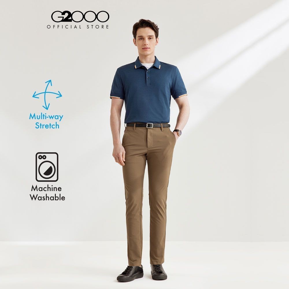 G2000 กางเกงขายาวแบบลำลองสำหรับผู้ชาย ทรง Extra Slim Fit รุ่น 4116704554 BROWN