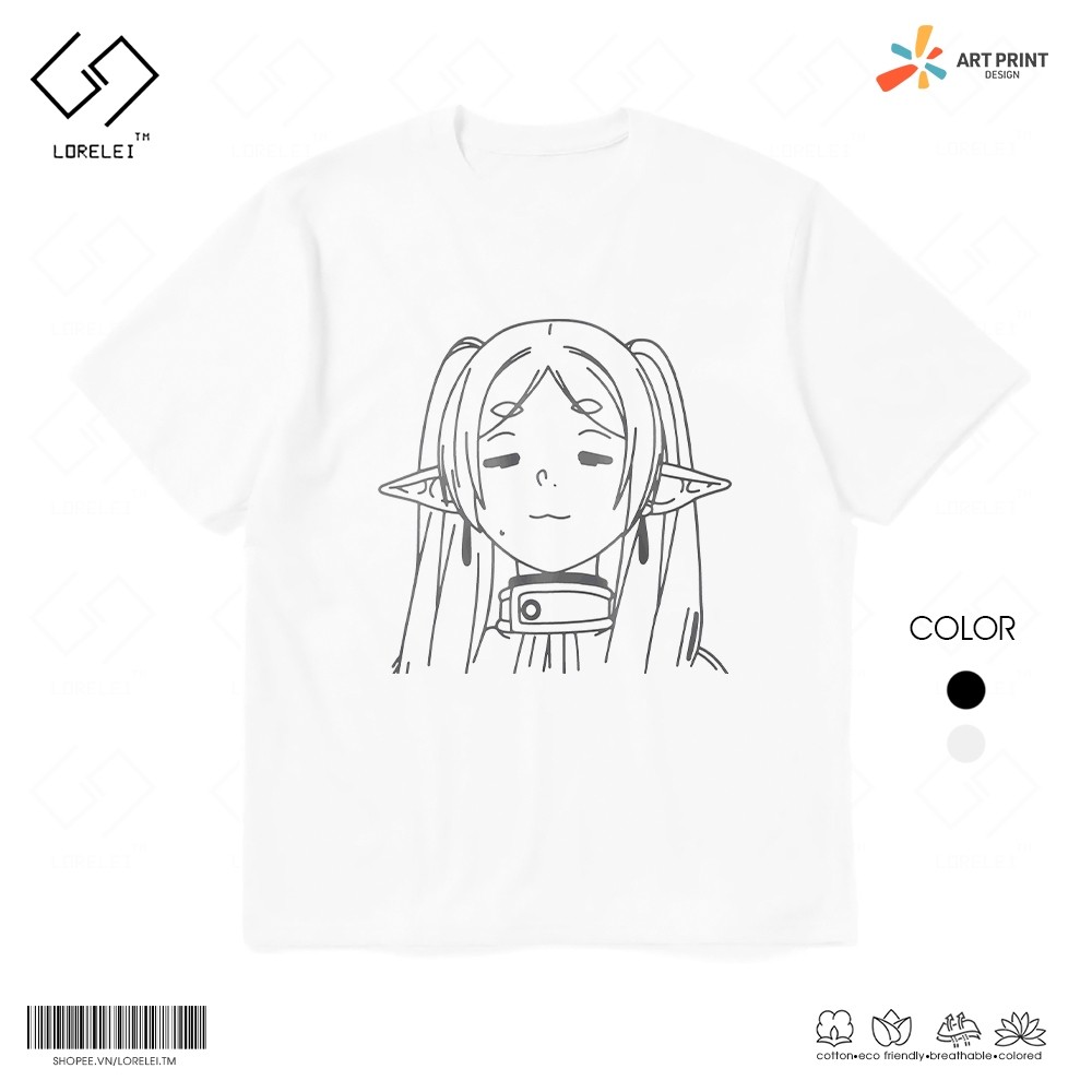 เสื้อยืดแขนสั้น Unisex Frieren: Beyond Journeys End Frieren Face Cotton มีหลายไซส์