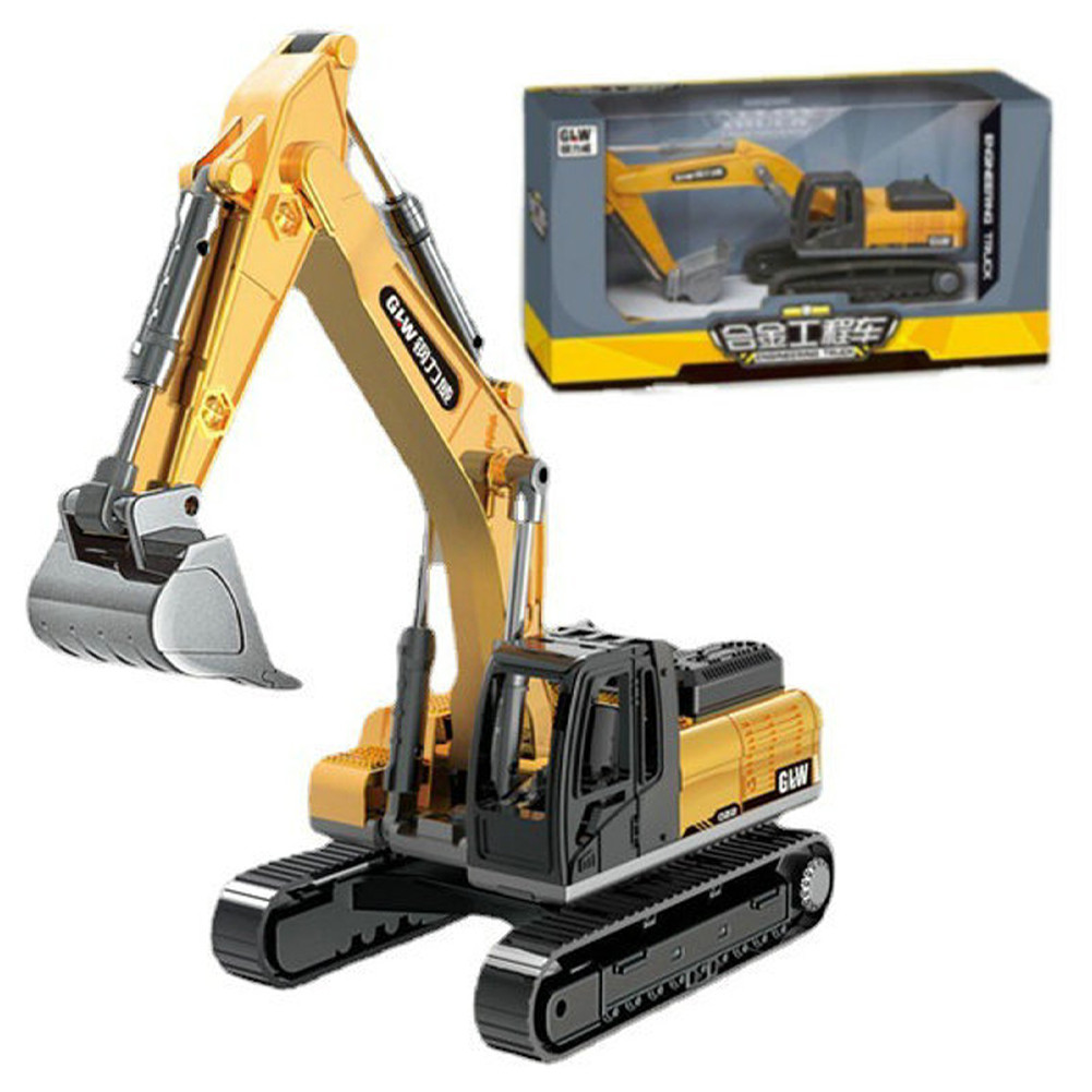1:55 รถขุดดิน รถแมคโคร ล้อสายพาน หมุนได้ ตักได้ โมเดลรถของเล่น Scale Excavator Toy