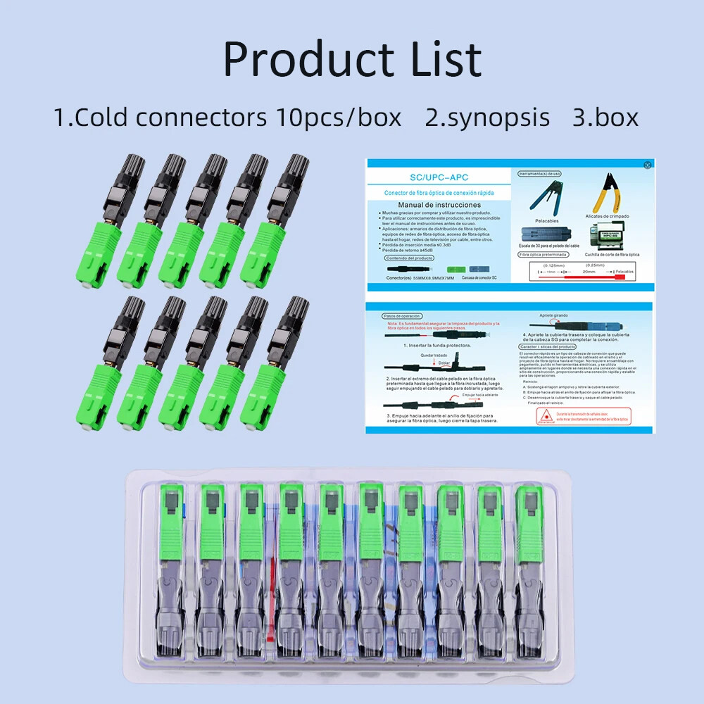 Zoerax 10CPS Fiber Cold Splicer Fiber Optic Connector SC-APC Connector FTTH ฝังหนังสายไฟ Quick Connector