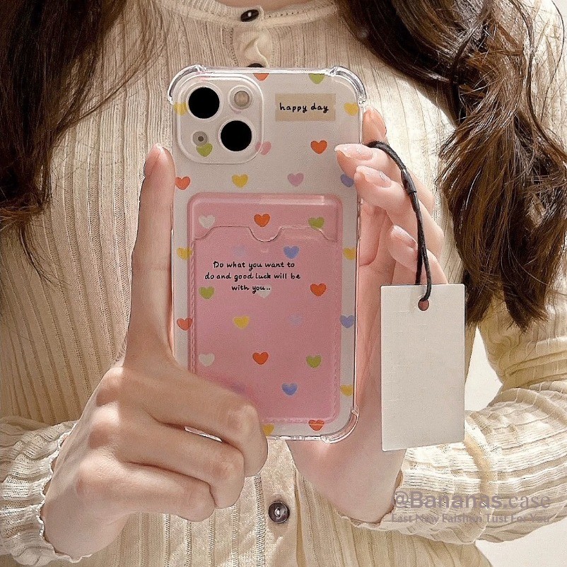 Iphone 16 15 14 13 12 11 Pro Max X XR XS Max X XR XS Max 7 8 Plusเคสโทรศัพท์สีลูกกวาดLove Heartการ์ดใสนุ่มปกหลัง