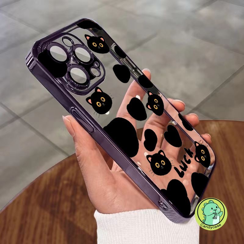 หรูหราชุบเคสโทรศัพท์สําหรับvivo V30 V29 V27 V25 Pro Lite V27E V25E V23E V21 V21E V20 Pro SE V19 V17 V15 5Gปลอกน่ารักการ์ตูนแมวKitty Soft Clearปกหลัง