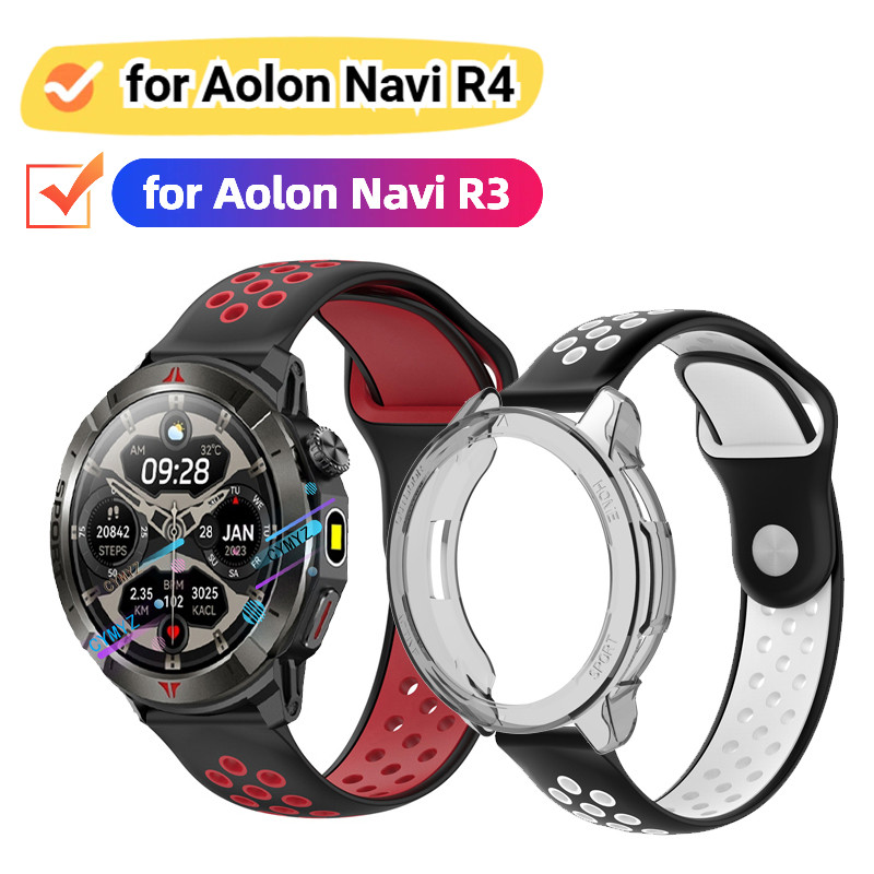 Aolon Navi R3 R4 strap สายซิลิโคนสําหรับ Aolon Navi R4 strap สายรัดข้อมือกีฬา Aolon Navi R3 R4 case 
