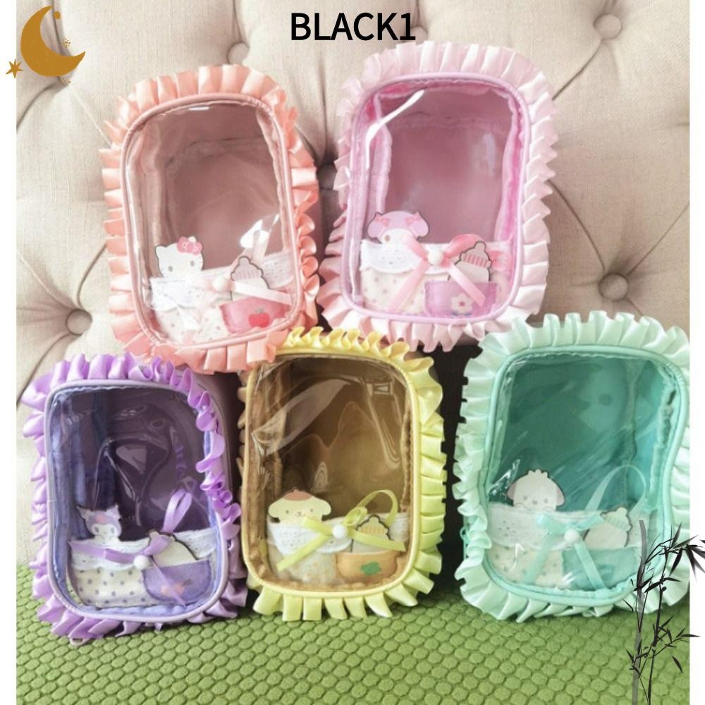 กระเป๋าใส่ตุ๊กตา BLACK1, กระเป๋าใส่ตุ๊กตาอเนกประสงค์แบบพกพา, ผู้หญิง PU Hanbag น่ารักทนทาน