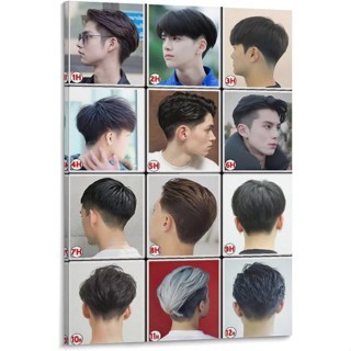 ล่าสุด Mens ทรงผมร้านตัดผม Salon รุ่นผมโปสเตอร์ภาพวาดผ้าใบ Wall Art โปสเตอร์สําหรับห้องนอนห้องนั่งเล่น Decor Night โปสเตอร์