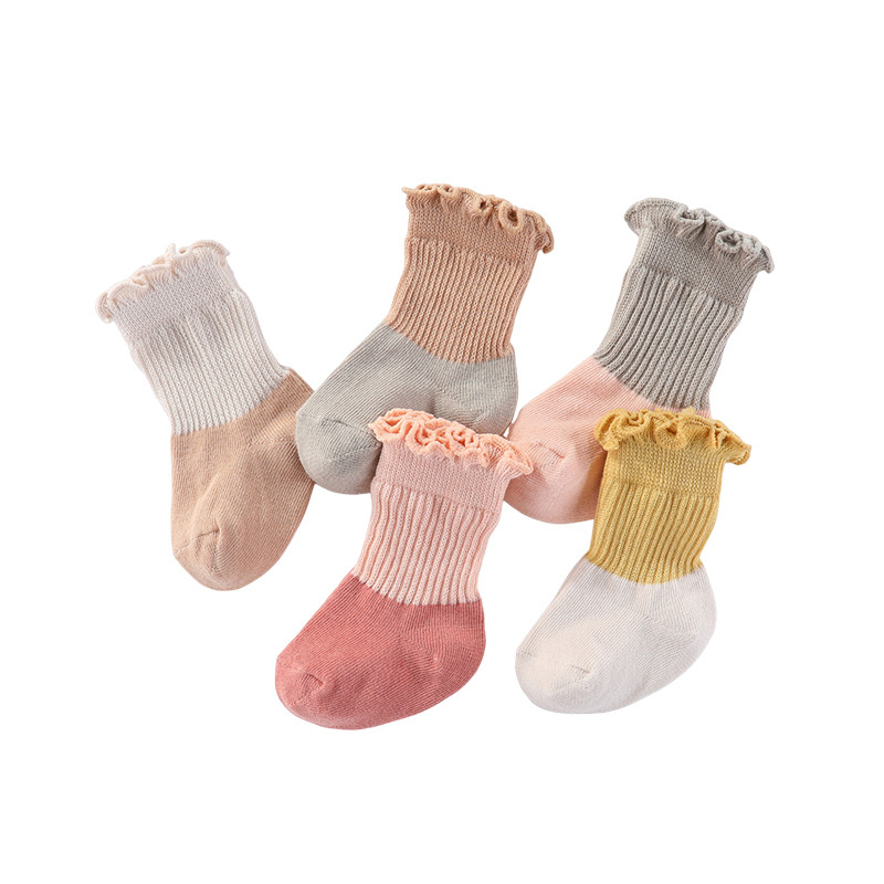 คิดดี้ซูม 5คู่/เซ็ตสี่ฤดูกาล0-5ครั้งแฟชั่นทารกแรกเกิดเด็กสาวกลางลูกวัวถุงเท้าผ้า