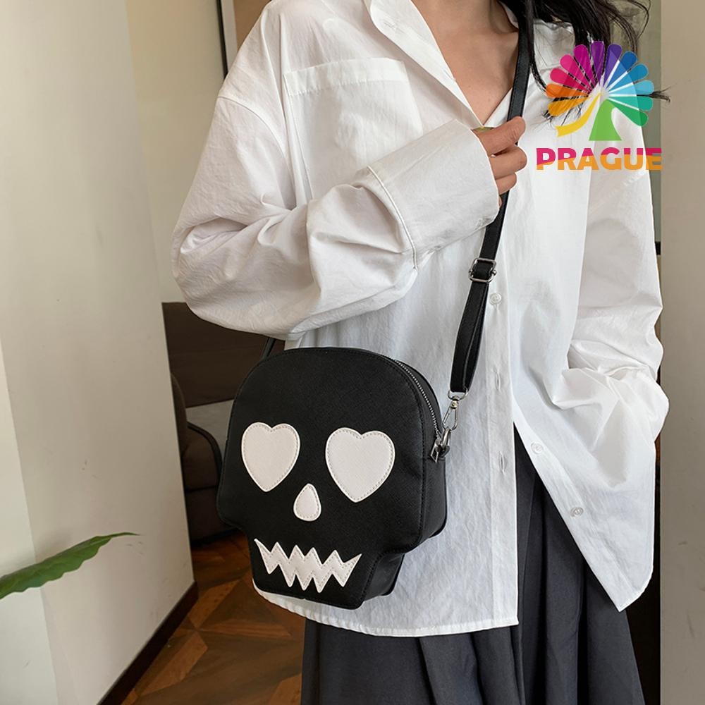 Pu Skeleton Bag Creative Crossbody Wallet Ghost Crossbody Bag Ghost Satchel Bag [prague.th]