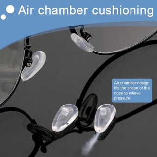 แผ่นรองจมูกแว่นตาพร้อมไขควง-ผู้ถือแว่นตากันแดดรูปไข่นุ่มซิลิโคน Air Chamber Anti-slip อุปกรณ์พยุงจมูก - ชุดซ่อมแว่นตาเครื่องมือ