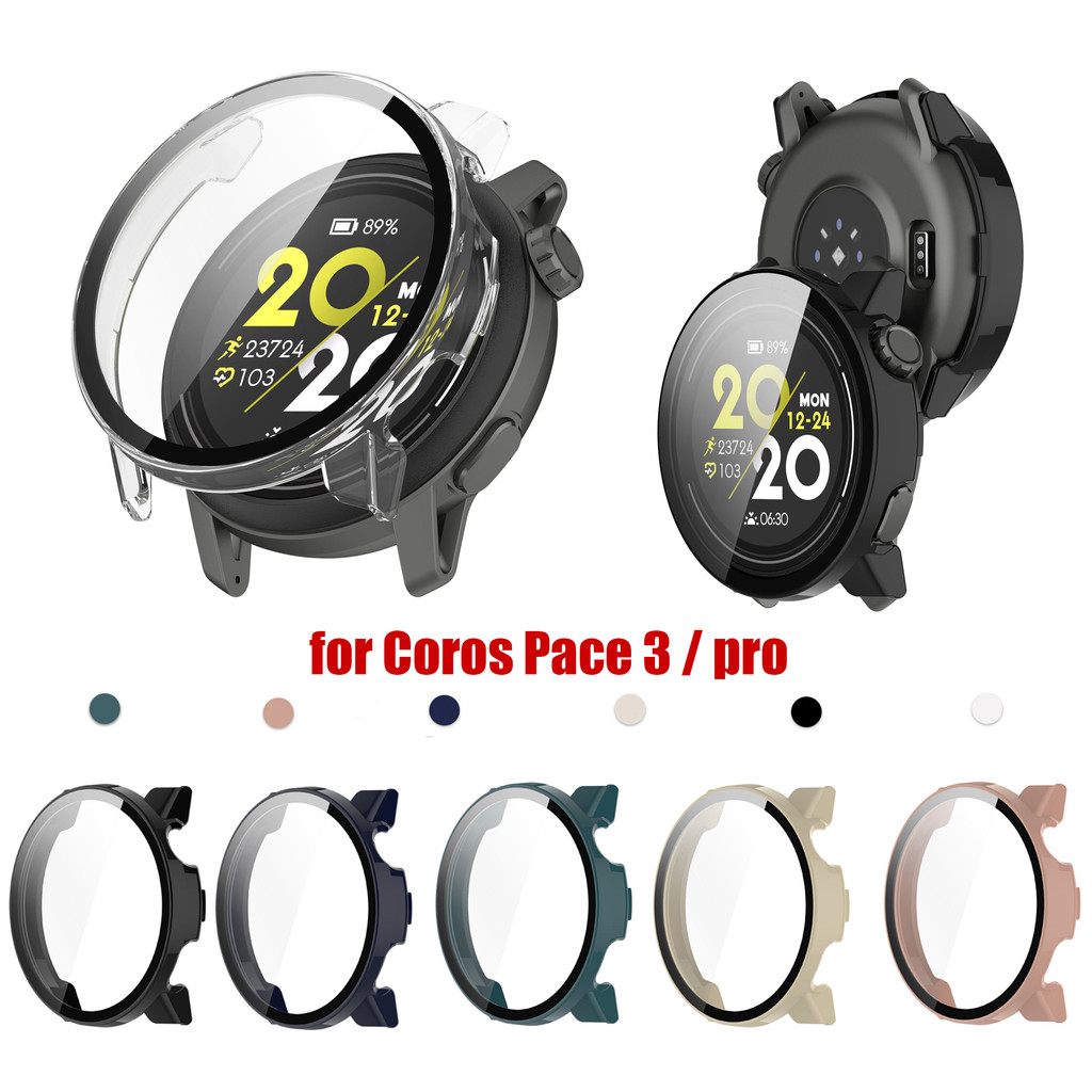 เคสพีซีแบบแข็งบางเฉียบกระจกนิรภัยป้องกันหน้าจอฝาครอบป้องกันสําหรับ Coros PACE 3 pro PACE3 PACE pro
