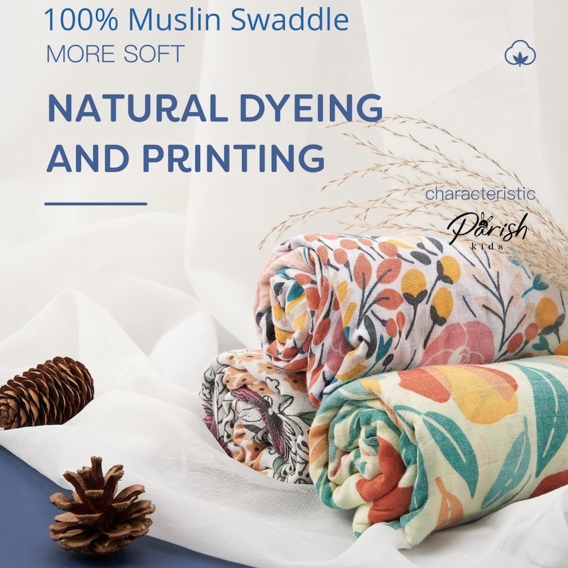 Parishkids Muslin Swaddle Muslin bamboo Cotton Baby Swaddle