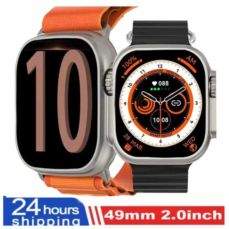 นาฬิกาสมาร์ทใหม่ 10 ultra x 2 Pro MAX Gen2 ขนาด 49 มม. หน้าจอ Amoled นาฬิกาสมาร์ทอัตราการรีเฟรช ชาร์