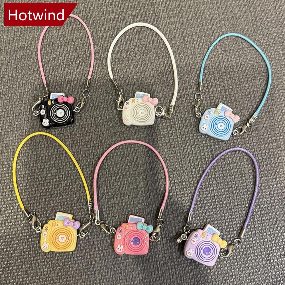 HOTWIND ตุ๊กตามินิจี้รุ่นการ์ตูนกล้องโบว์แขวนคออุปกรณ์เสริมจี้ตุ๊กตา A1F3