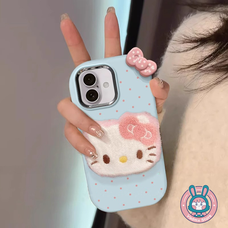 การ์ตูน Hello Kitty เคสโทรศัพท์สําหรับ Vivo IQOO 13 12 11 11S 10 Pro Neo 10 9 9S 8 Pro Plus 7 6 5 SE Lite 3 ปลอกน่ารักลายจุดโบว์สีลูกกวาดกันกระแทกนุ่มปกหลัง
