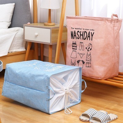 ตะกร้าซักผ้า ตะกร้าเสื้อผ้าสกปรกสะอาดพร้อมฝาปิด OS 025