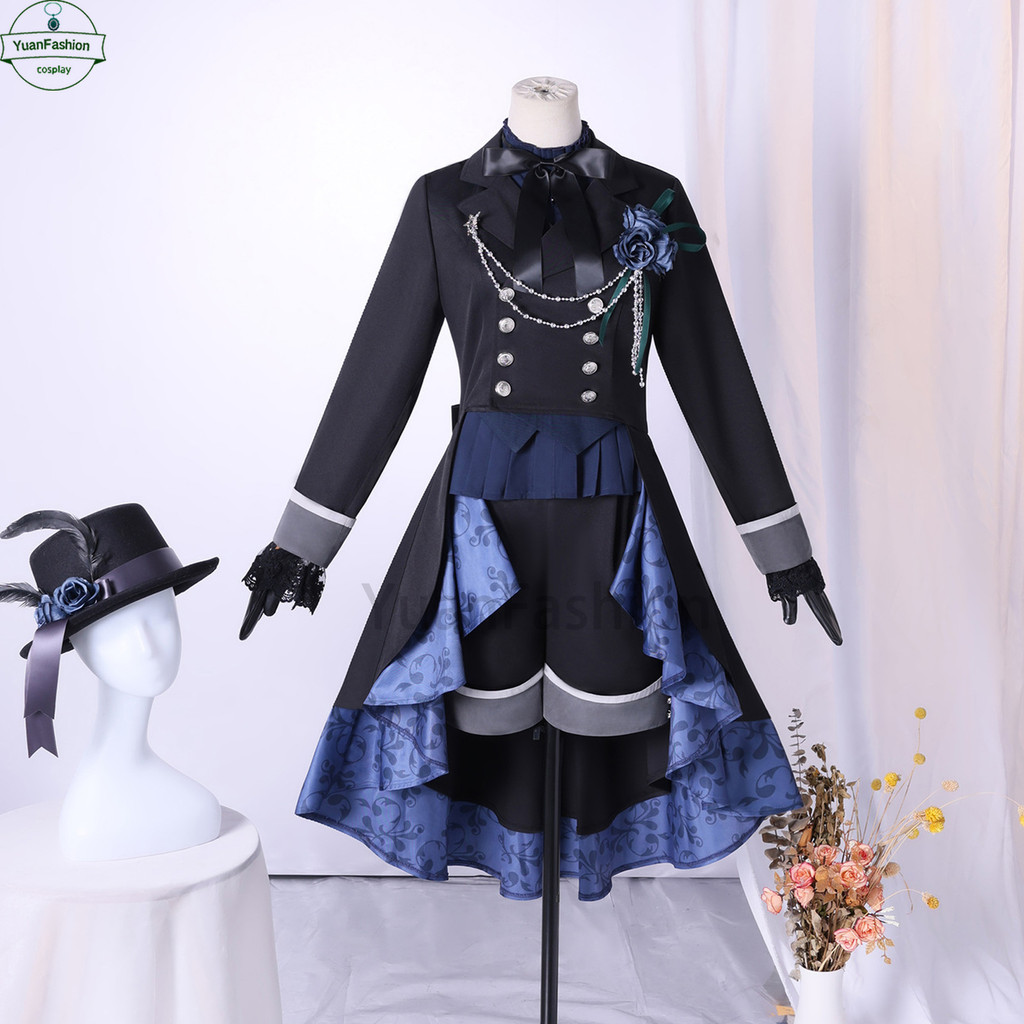 [คลังสินค้าพร้อม] Black Butler คอสเพลย์เสื้อผ้า Black Rose Ciel คอสเพลย์ 2D อะนิเมะคอสเพลย์เครื่องแต่งกายการฟื้นฟูที่สมบูรณ์แบบ