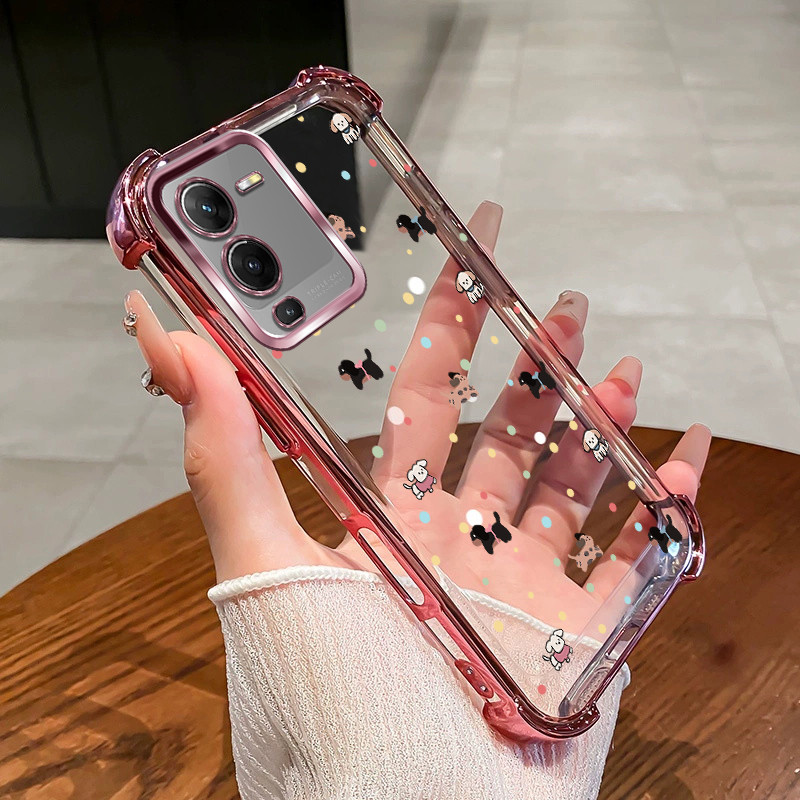 สําหรับ Vivo V25 PRO V25E เคสโทรศัพท์ TPU 2025 กันกระแทกการออกแบบใหม่น่ารักสุนัข softCase SZ14
