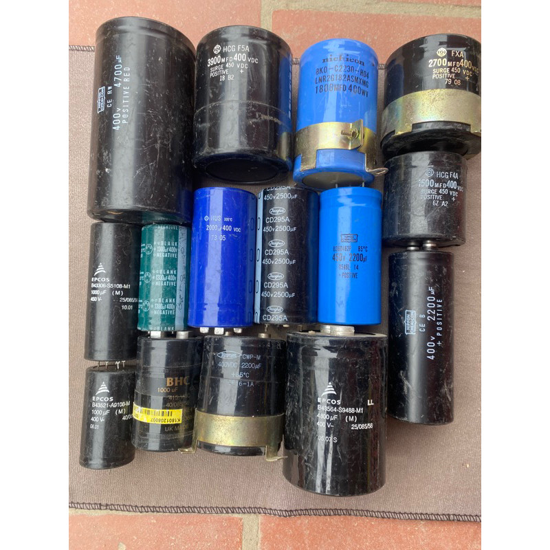 ตัวเก็บประจุ 400V 450V 1000uf 1300uf 1500uf 2200uf 2500uf 3900uf 4700uf ถอดประกอบ