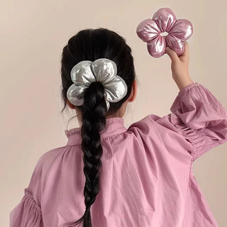 เด็กเด็กรูปดอกไม้เชือกผม Scrunchies หางม้าผูกผม Headwear เครื่องประดับผม