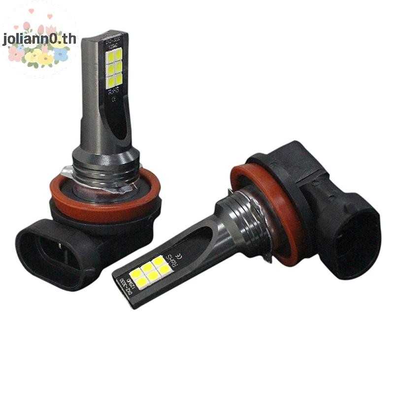 Joliann0 1PCS H8/H9 H11 3030 12SMD ไฟ LED หมอก 12V 6000K รถโคมไฟหลอดไฟอัตโนมัติ th