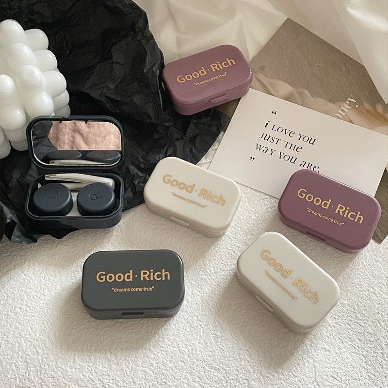 กล่องใส่คอนแทคเลนส์ กล่องใส่คอนแทคเลนส์เครื่องสําอาง Care Case กล่องเก็บแบบพกพา Simple High-End น้ํา