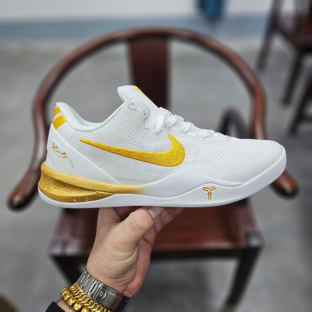 รองเท้าบาสเก็ตบอล Nike Kobe 8 pro แบบส้นแบน ตาข่าย หัวกลม