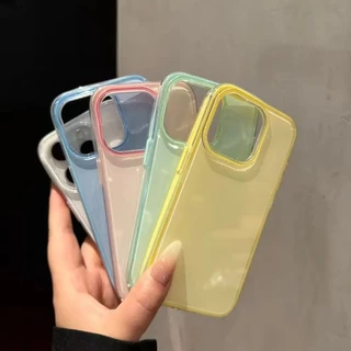 เคสโทรศัพท์สีลูกกวาดสําหรับ iphone 11 12 13 14 15 16 17 Pro Max 16e XR X XS 7 8 Plus ฝาครอบซิลิโคนกันกระแทก