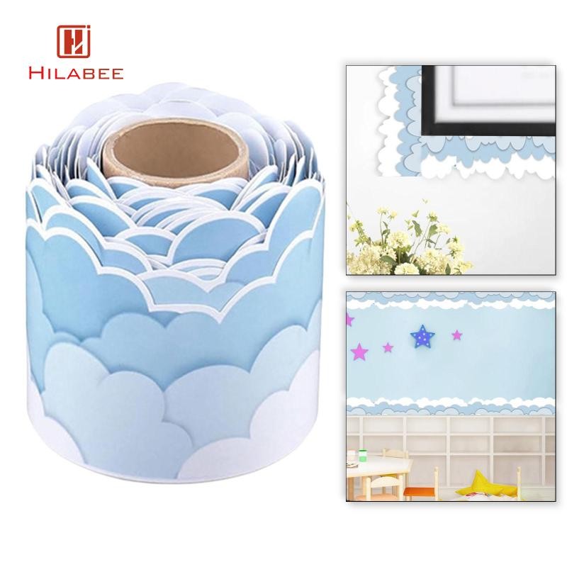 [hilabee] Cloud Bulletin Board Border กระดานดําตกแต่ง DIY โครงการการออกแบบเมฆอเนกประสงค์สําหรับห้องเรียนสํานักงานไวท์บอร์ดผนัง