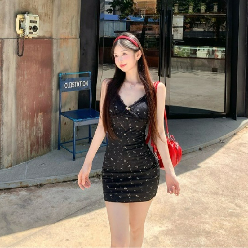 🍋Evelyn🍋ชุดมินิเดรส สายเดี่ยว มีฟองน้ำในตัว ลายดอกไม่ เดรสสั้น เซ็กซี่ สีพาสเทล ใส่สบาย สไตล์เกาหลี#FY6949 - รูปที่ 3