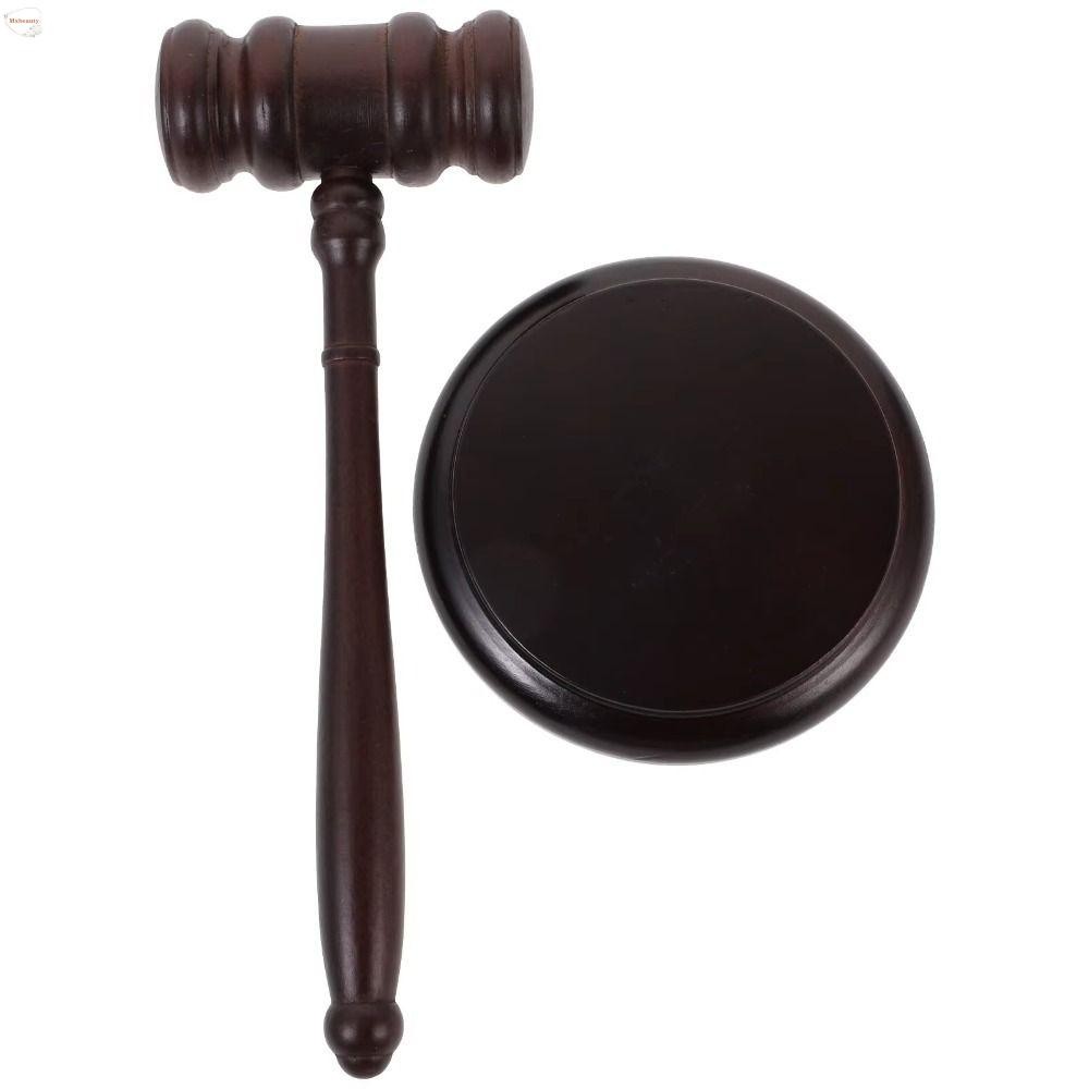 MXBEAUTY ผู้พิพากษาค้อน, ไม้ Gavel Attorney ตกแต่งเครื่องแต่งกายเสียงบล็อก, การออกแบบที่เรียบง่ายดังฐานทนทานงานฝีมือทนายความค้อนของเล่นศาล