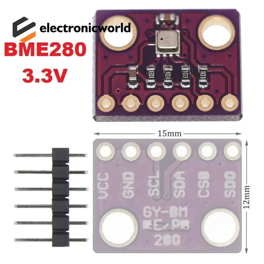 GY-BME280 3.3V 5V BMP280 เซ็นเซอร์ดิจิตอลอุณหภูมิ Barometric Air ความแม่นยําสูงบรรยากาศความดันโมดูล I2C SPI สําหรับ Arduin