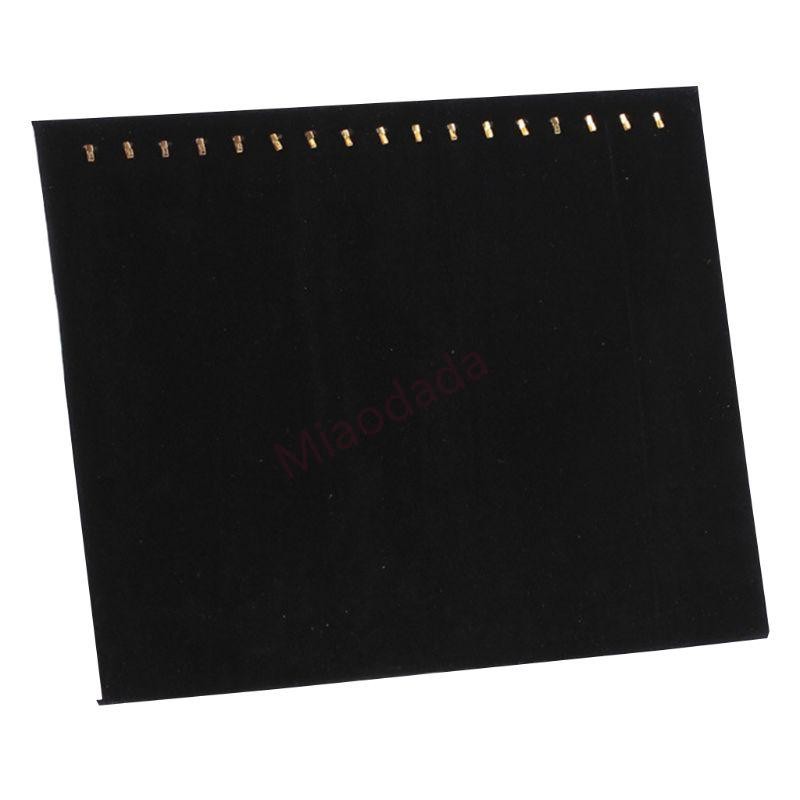 MDD กํามะหยี่สีดํา 17 ตะขอสร้อยคอเครื่องประดับถาดจอแสดงผล 17 สร้อยคอตะขอ