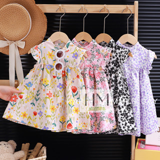 ชุดเดรสเด็ก  ชุดเดรสคู่แม่ลูก ลายดอกไม้สำหรับเด็กผู้หญิง ดีไ…