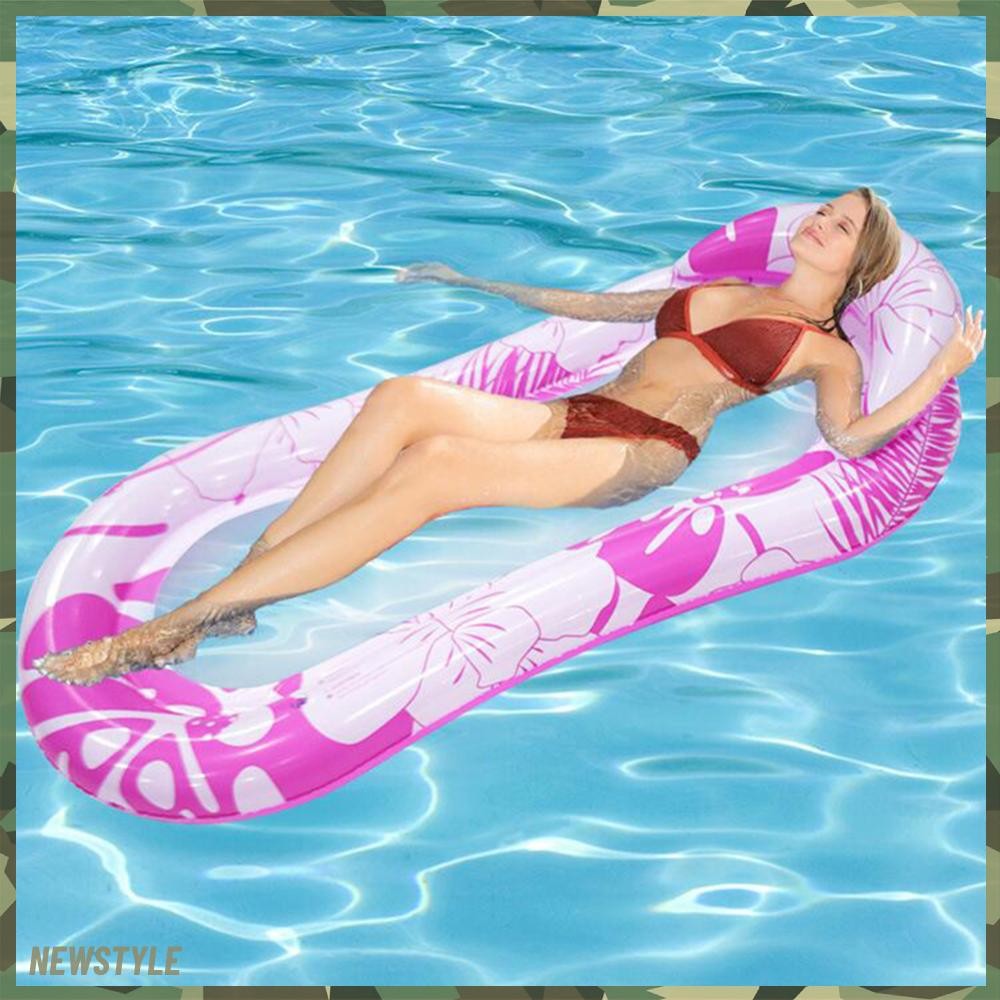 ส่งจากกรุงเทพ เปลญวนน้ําลอยน้ําแบบพกพา Hammcok Lounger PVC พับได้พร้อมพนักพิงพนักพิงพนักพิงพนักพิงฤดูร้อนชายหาดผู้ใหญ่ [newstyle.th] - รูปที่ 5