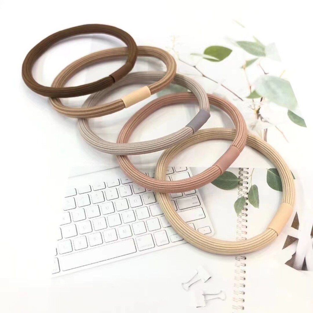 ชุดผมยืดหยุ่นสูงแบบพื้นฐาน สไตล์เกาหลีดีไซน์เรียบง่าย สำหรับผูกผมและใช้ในทุกกิจกรรม พร้อมสายรัดผมและวงแหวน ผมขนาด 5.21 เค2LF - รูปที่ 5