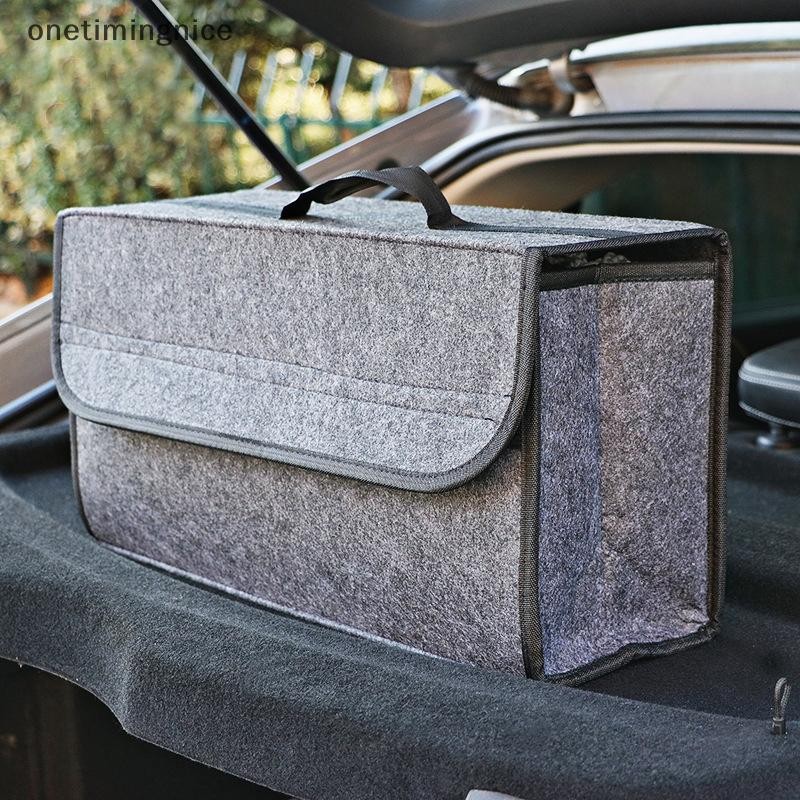 Onetimingnice กล่องเก็บของในรถแบบพกพาพับรถ Trunk Organizer Felt กล่องเก็บผ้า al ทนทาน Auto Trunk กล่องเก็บ Onetimingnice