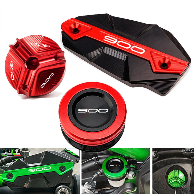 KAWASAKI สําหรับ คาวาซากิ Z900 Z 900 2017-2024 2021 2022 2023อุปกรณ์เสริมรถจักรยานยนต์ด้านหลังเบรคหน้าของเหลวปกเชื้อเพลิงน้ํามันฟิลเลอร์ป้องกั