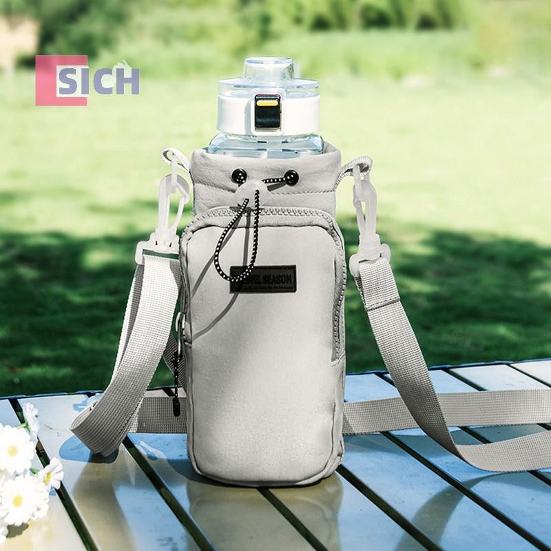 [Sich] กระเป๋าใส่ขวดน้ําแบบพกพาพร้อมสายสะพายไหล่ปรับได้แก้วเก็บความร้อนแก้วถ้วยแขนฉนวนฝาครอบป้องกันใหม่