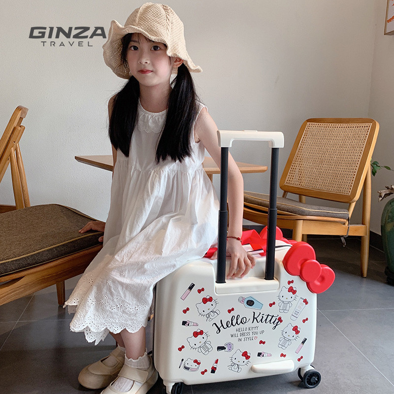 Ginza x Hellokitty กระเป๋าเดินทางผู้หญิงน่ารักแบรนด์ร่วมของแท้ เคสรถเข็นเด็ก กล่องขี่ 20 นิ้ว ขึ้นเครื่อง