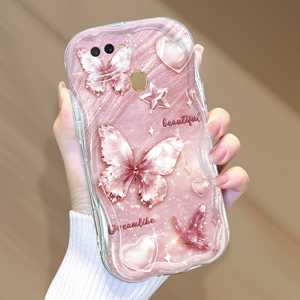 OPPO A12 A7 A5S A12S สําหรับแฟชั่นครีมเคสโทรศัพท์น่ารัก Hp Soft Sofcase Kesing Kupu Cassing 6602